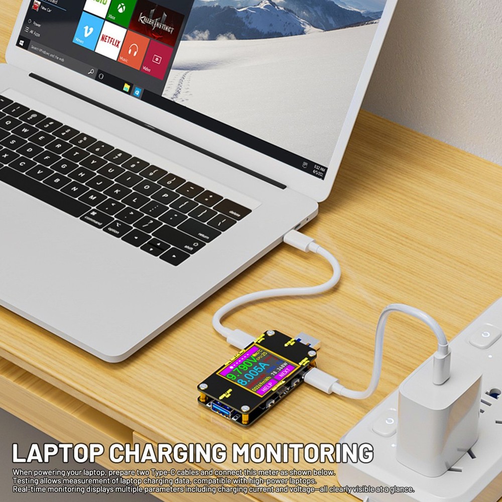 USB 3.0 Tester PD Type-C LCD Digital Voltmeter Ammeter Volt Trigger Durable Tool