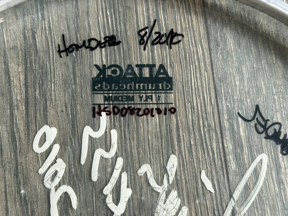 KISS Drumhead ERIC SINGER Concert Used Signed Autograph CoA 10" NJ 2010 Tour