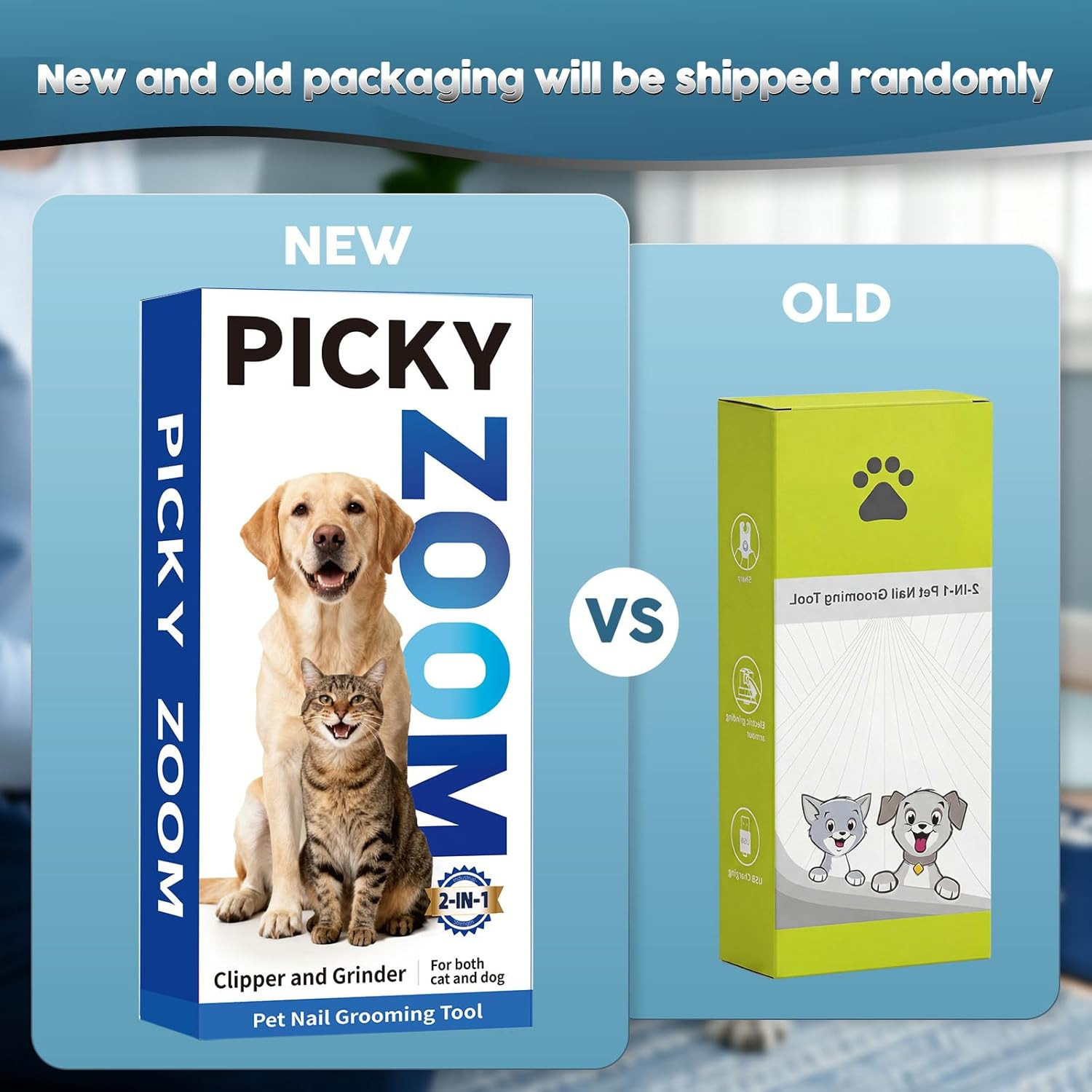 2-In-1 Dog & Cat Nail Clippers and Grinder with Light – Safety Guard to Avoid Ov