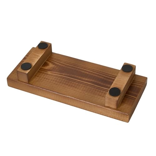 Wood Riser Soap Stand, Wooden Tray for Bathroom Counter, Kitchen Sink Brown