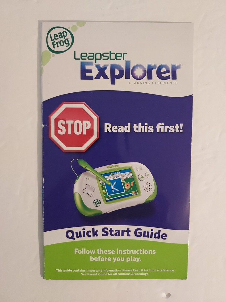Leap Frog Leapster Learning Game System --Quick Start Guide----