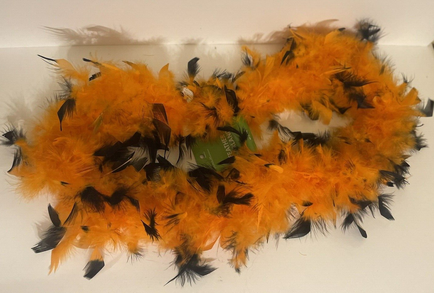 Feather Garland Boa 6ft Orange Black Halloween Costume Dance Party New MSRP$7.99
