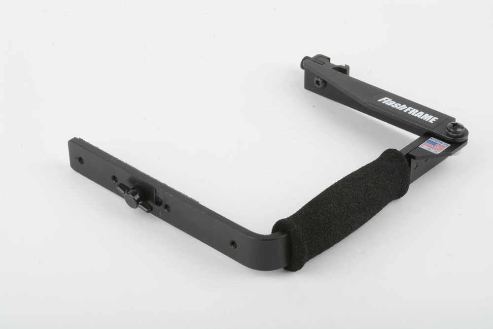 FlashFrame Quick flip 35mm camera flash bracket