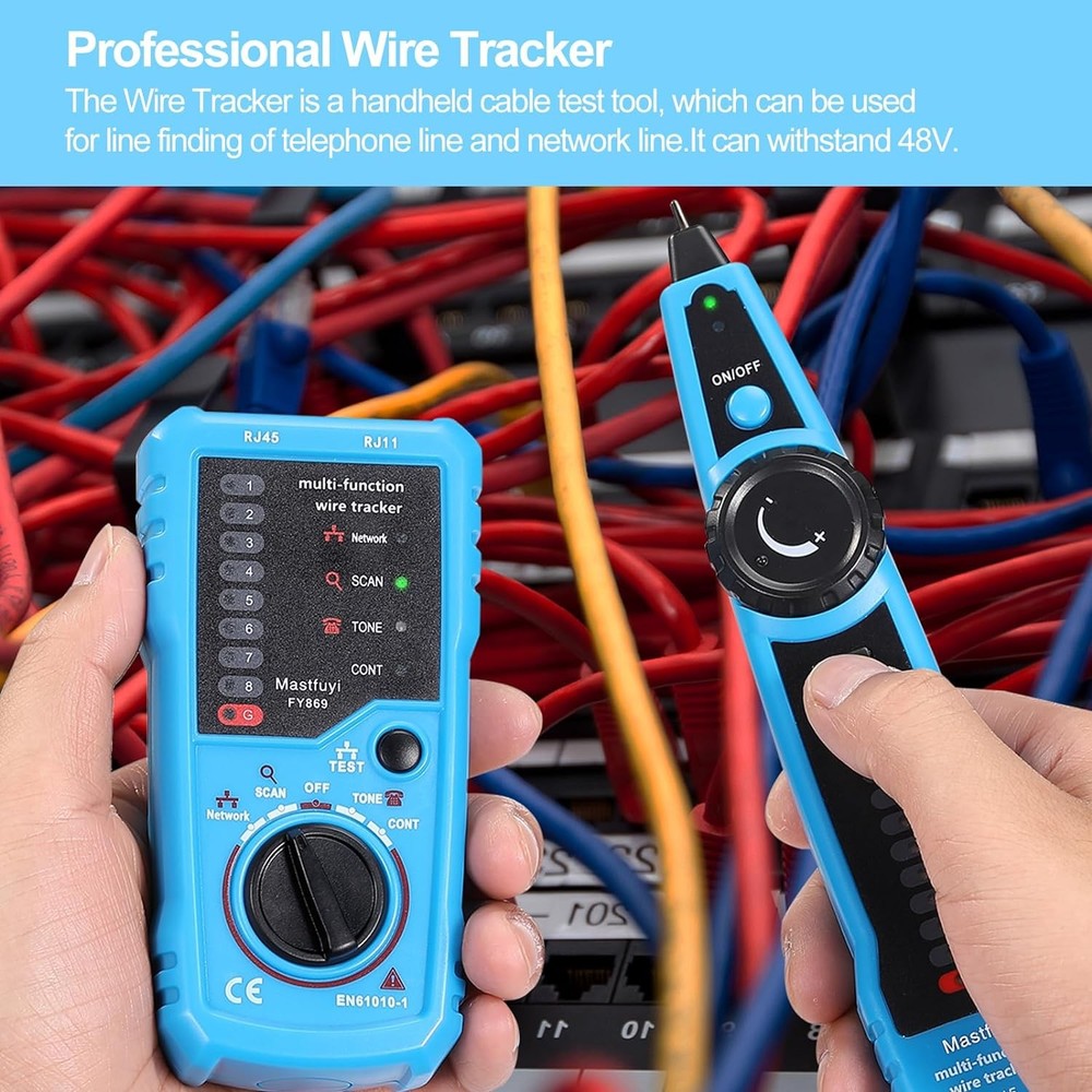 Network Cable Tester, Line Finder with Probe Tone, Wire Tracker Blue