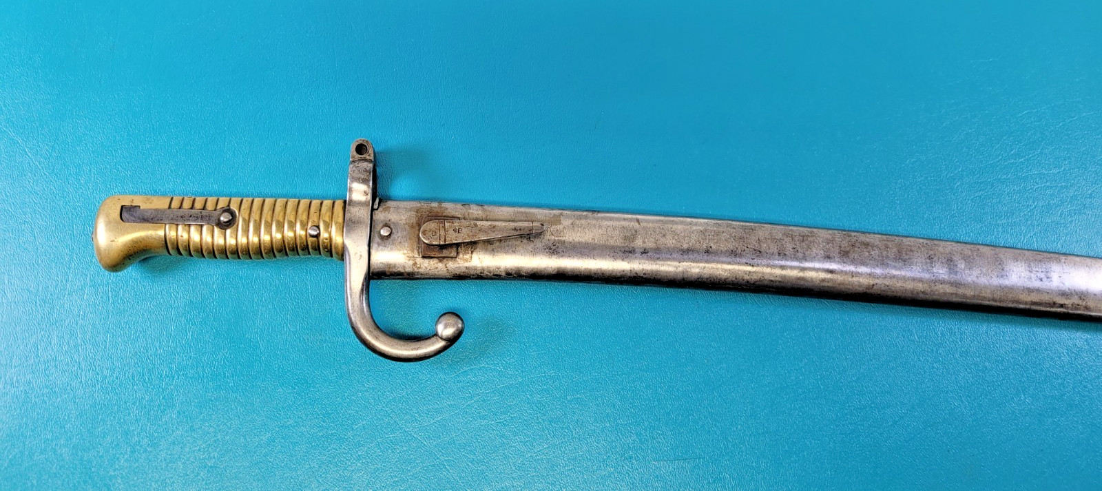 WWI German French Captured Model 1866 Chassepot Bayonet + Sheath Regt Mrk TR670