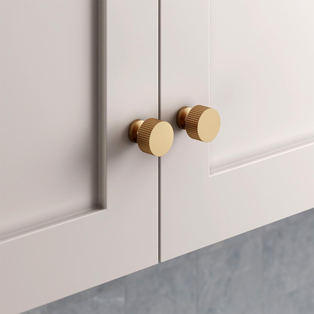 4pcs Solid Brass Cabinet Knobs Pulls Cabinet Drawer Dresser Gold Knobs Modern...
