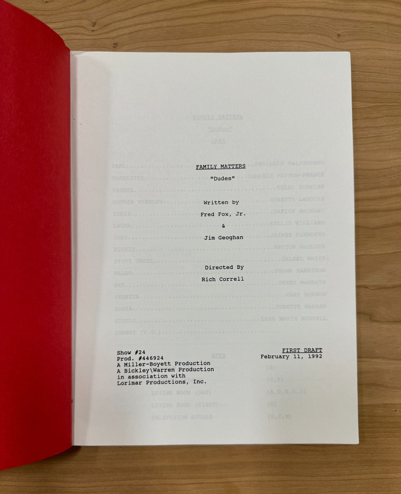 Family Matters TV Show Script