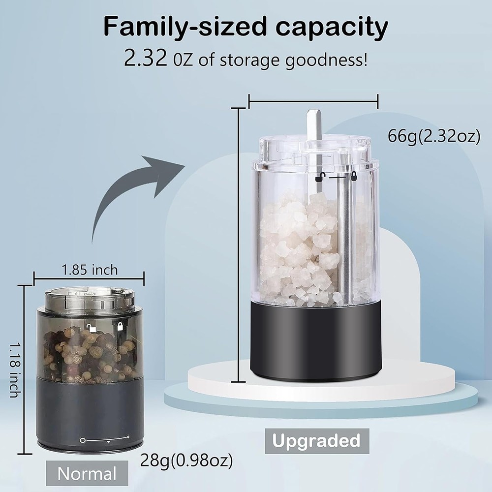 Rechargeable Electric Pepper and Salt Grinder Set Automatic Mill Grinder Set 2pc
