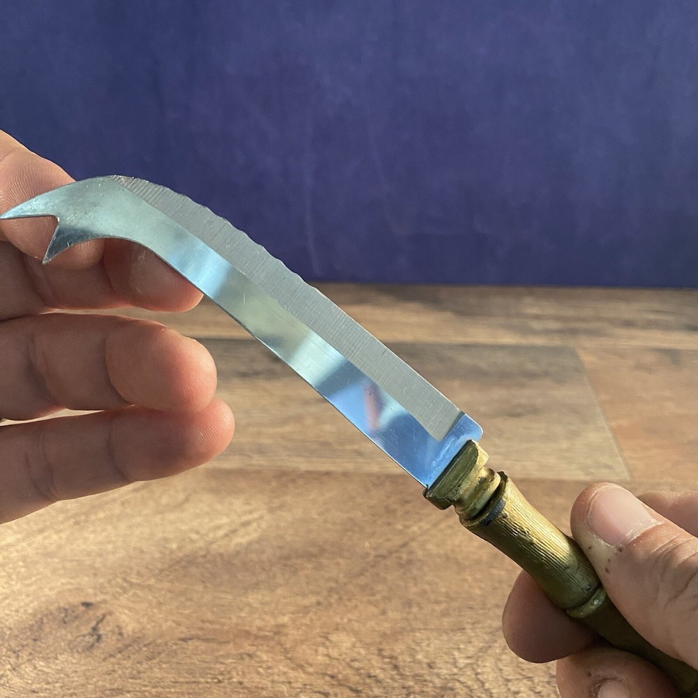 Bread Cocktail Knife Solid Brass Bamboo Shaped Handle