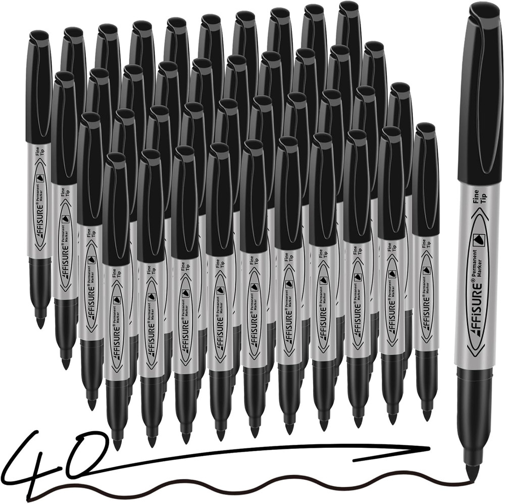 Permanent Markers, 40 Packs Permanent Markers Bulk, Quick Drying in One Second,