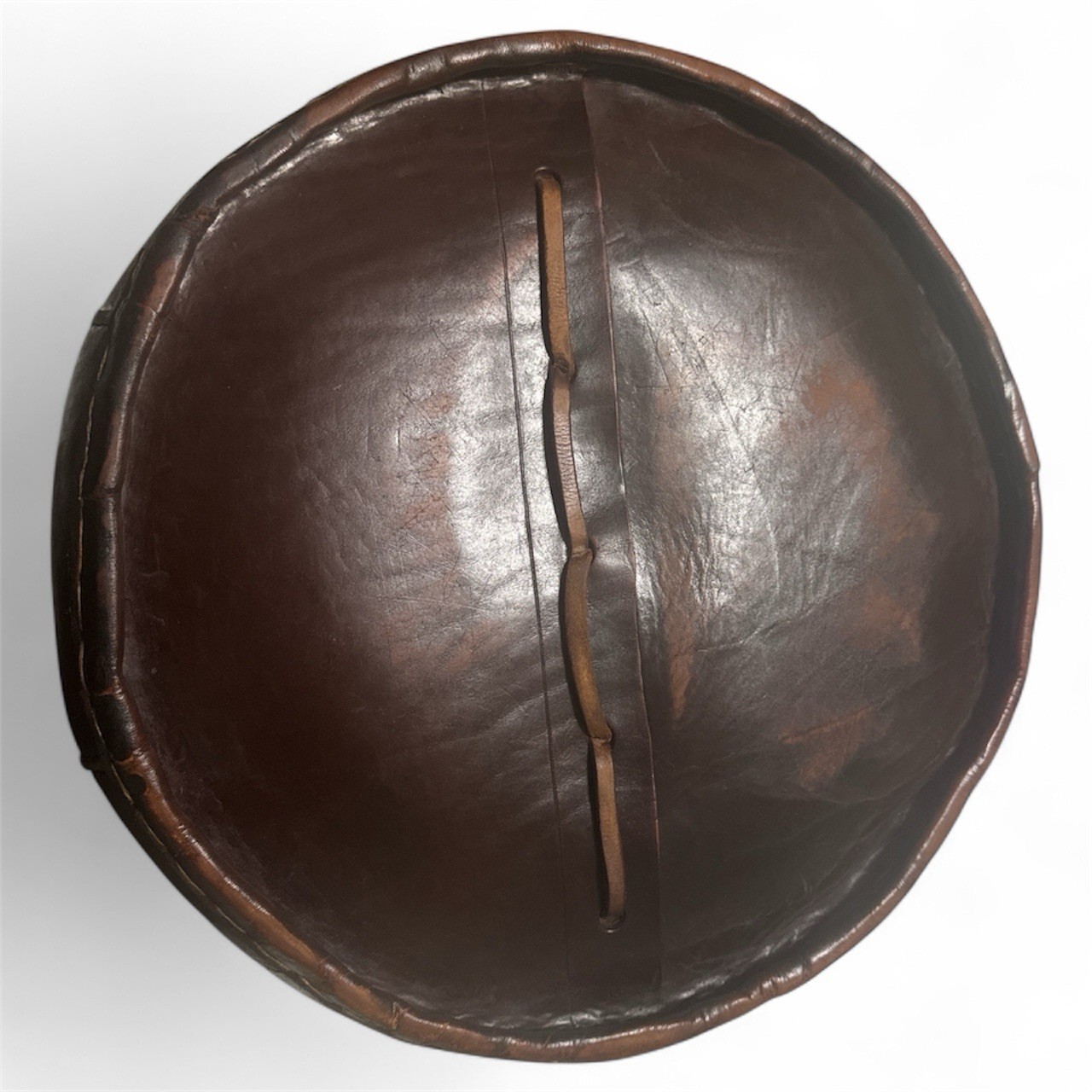 Vintage Peruvian Indigneous Leather Ottoman