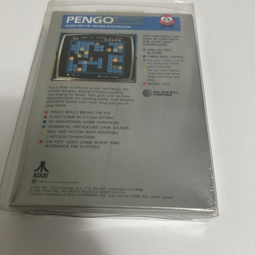 Pengo video Game Atari 1983 SEALED With Case