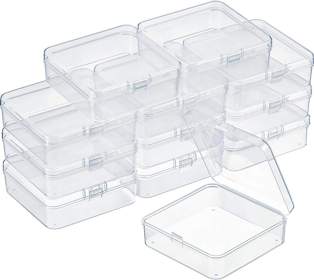 Durable Hinged Lid Craft Storage Boxes - Perfect for Beads & Small Items
