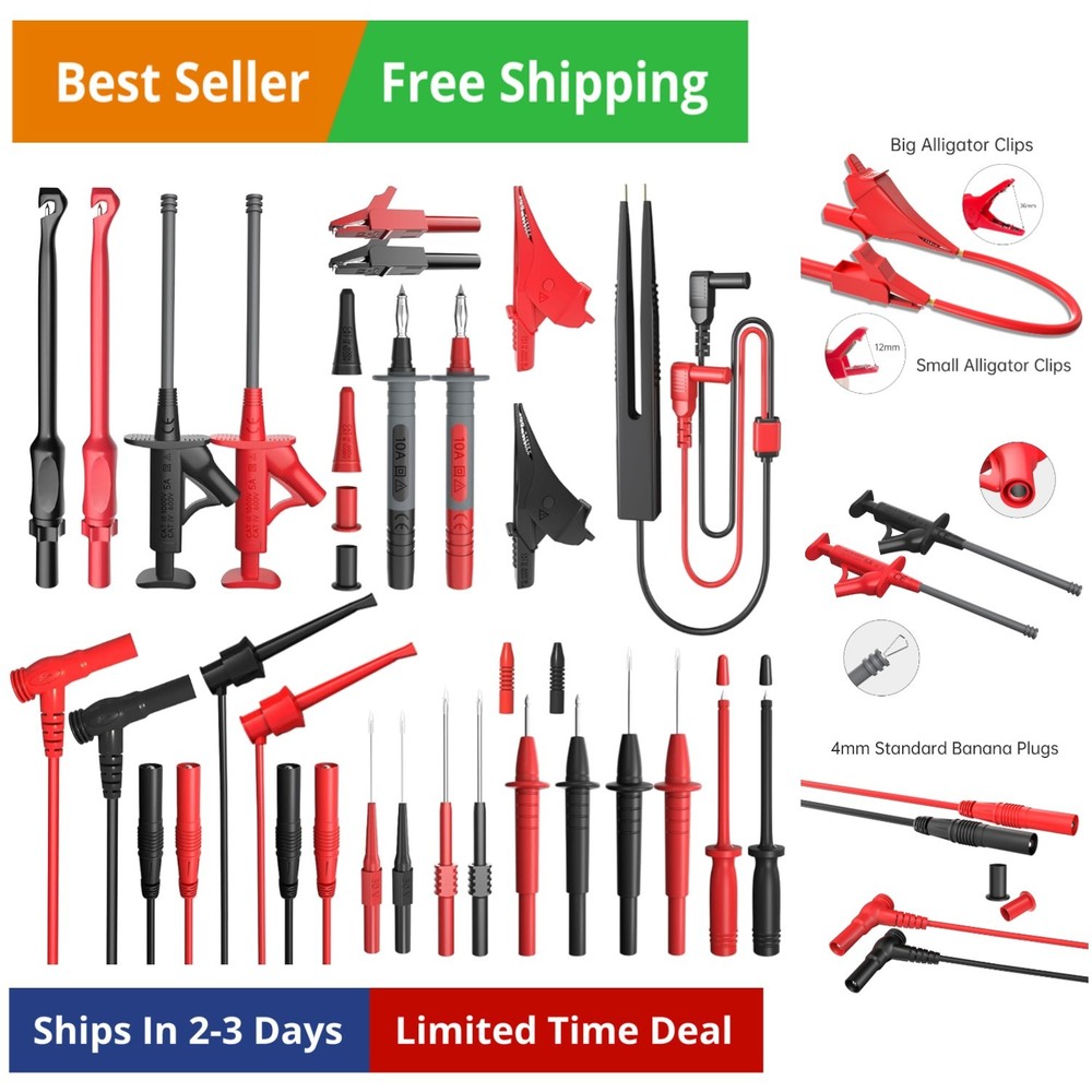 25PCS Silicone Multimeter  Leads Kit with Replaceable Wire Piercing Probes Se...