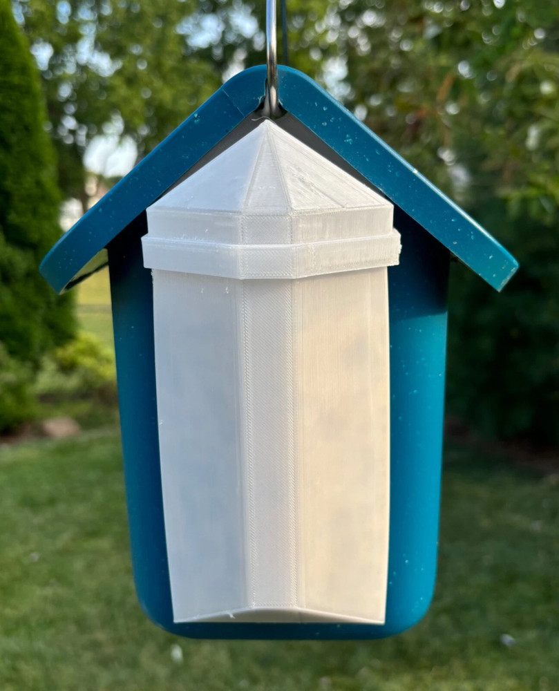 Seed Hopper Extender. Compatible with Bird Buddy. Translucent White.