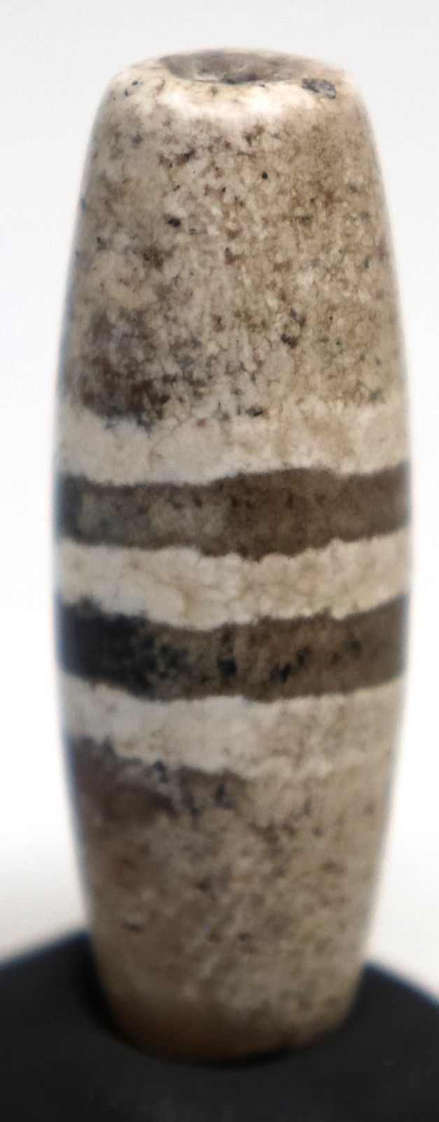 Ancient Himalayan Indo Tibetan Natural Agate Dzi Bead With 3 Stripes Amulet