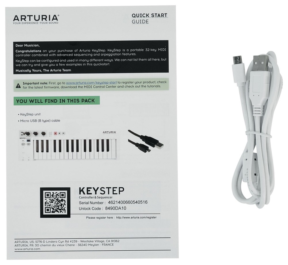 Arturia KeyStep Sequencer Midi USB Live/DJ/Recording Keyboard Controller + Stand