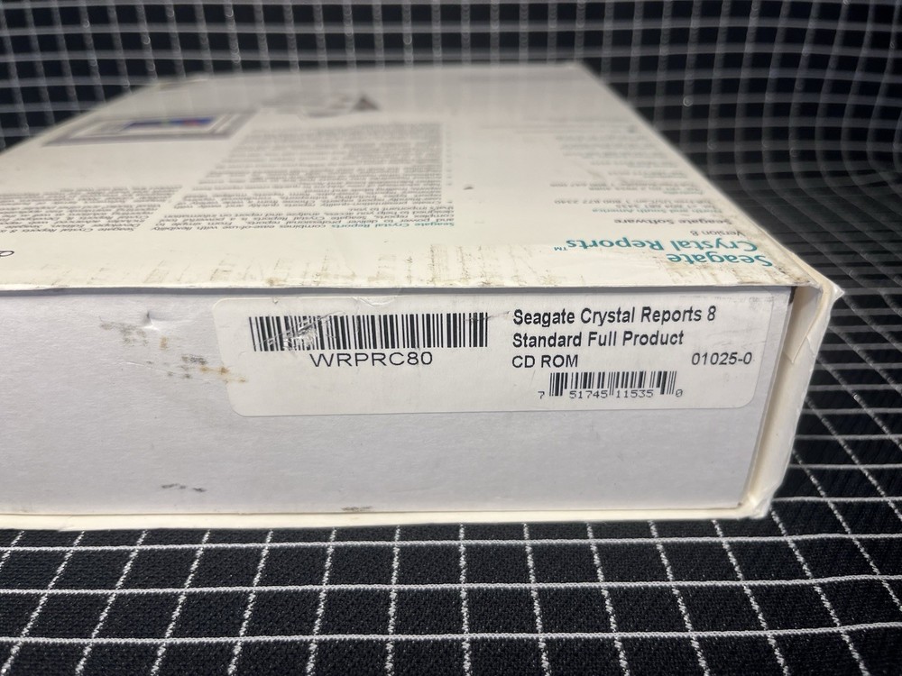 SEAGATE CRYSTAL REPORTS SOFTWARE STANDARD Full Version 8 with Key Code Boxed