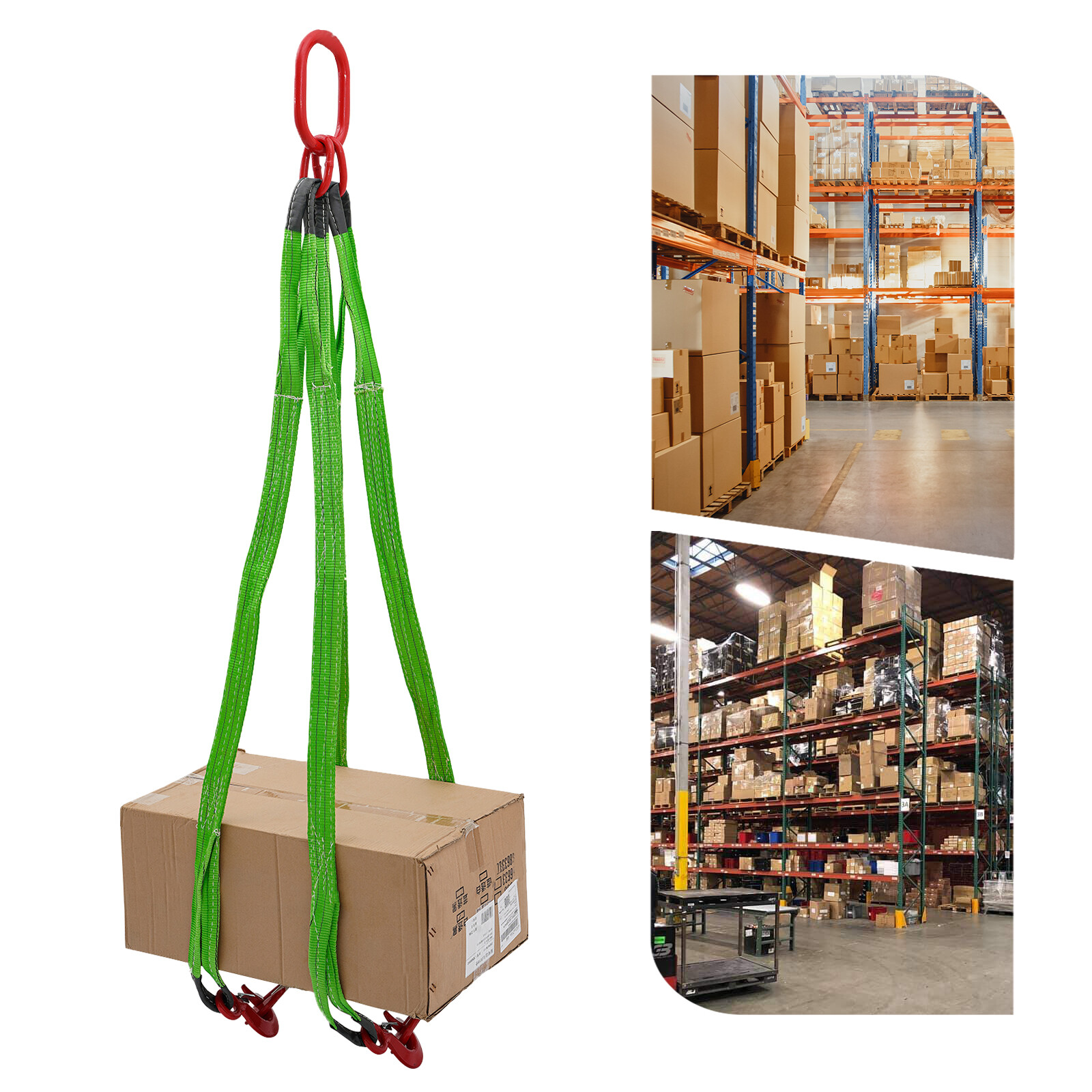 6 Ton/13227.74lbs 4 Strands Lifting Chains Lift Ring Chain Moving Sling w/Hooks