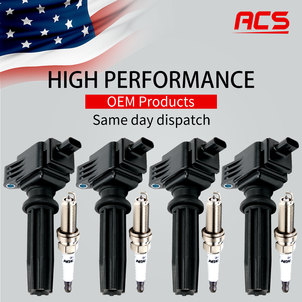4X OEM Ignition Coil + Spark Plug For Ford Fusion Focus Lincoln 2.0L 2.3L UF670