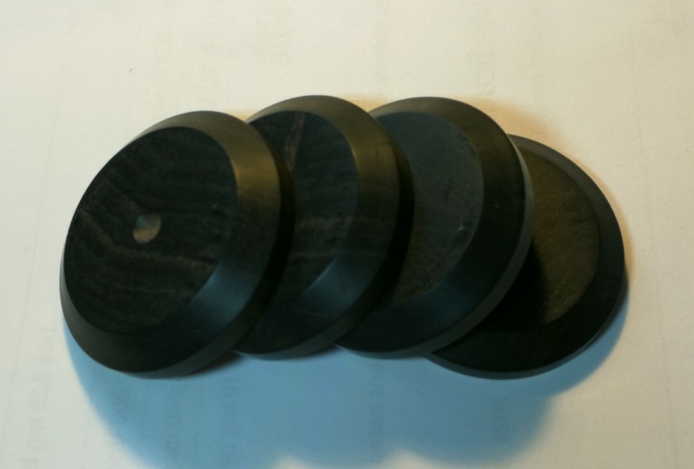 Large Black Wood Amplifier Isolation Pads