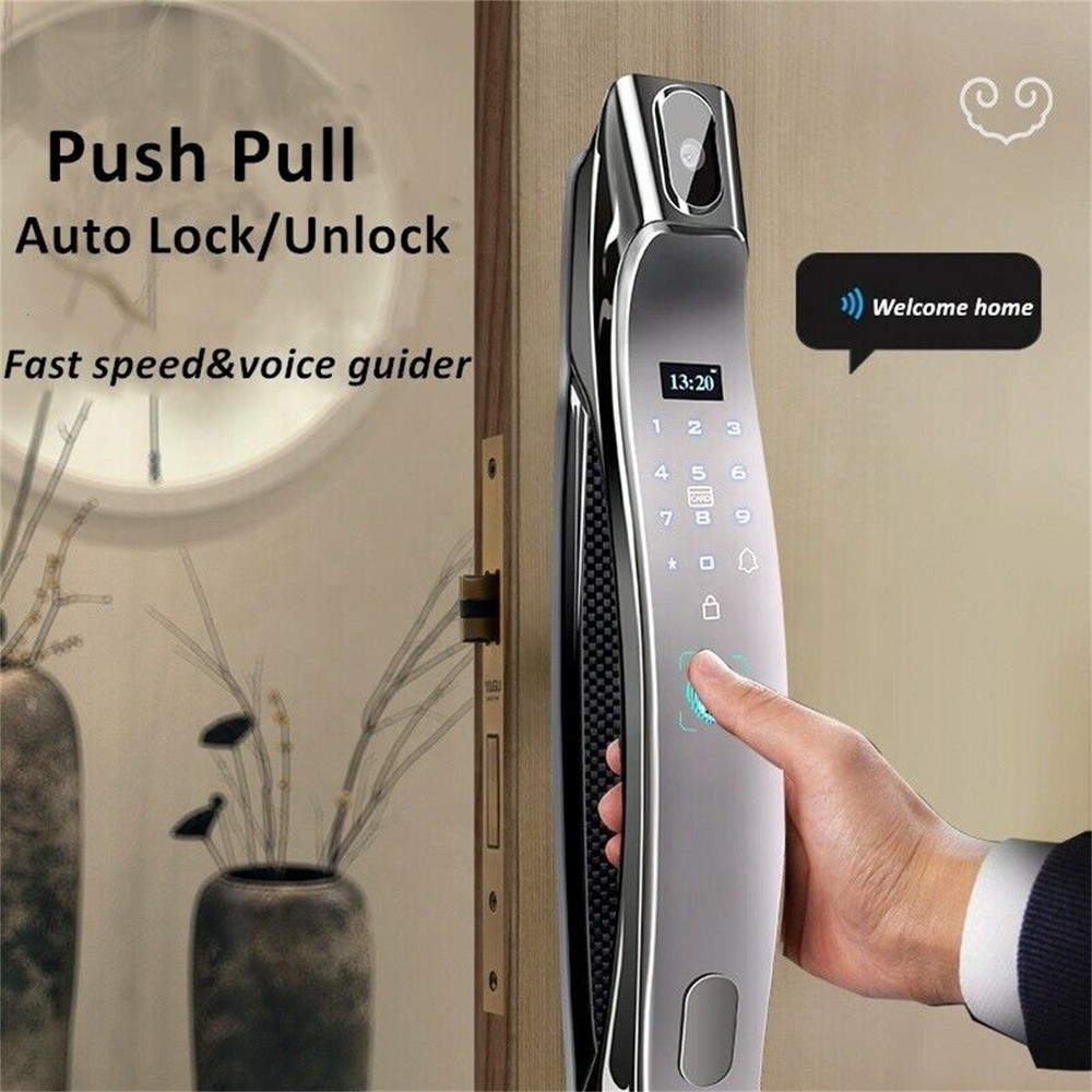 3D Face Recognition Unlock Digital Door Lock With Camera FIngerprint Password