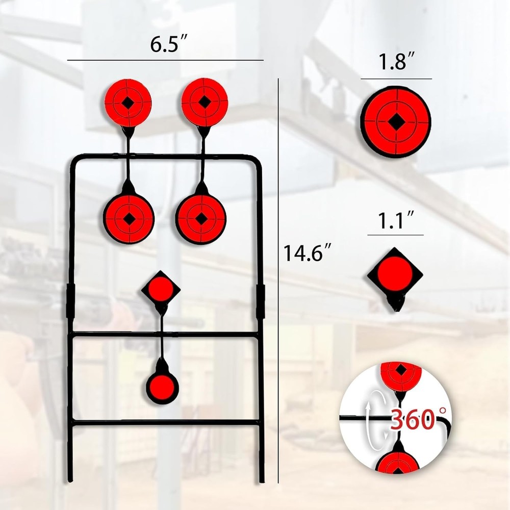 Metal Target, Backyard BB Target, Automatic Reset, Round, Iron, Portable Design,