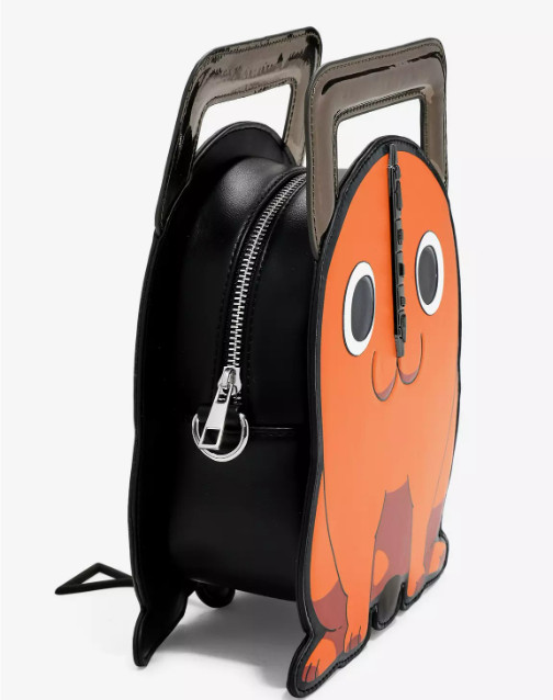 CHAINSAW MAN Pochita Crossbody Bag Purse Figural Anime Character Orange Die-Cut