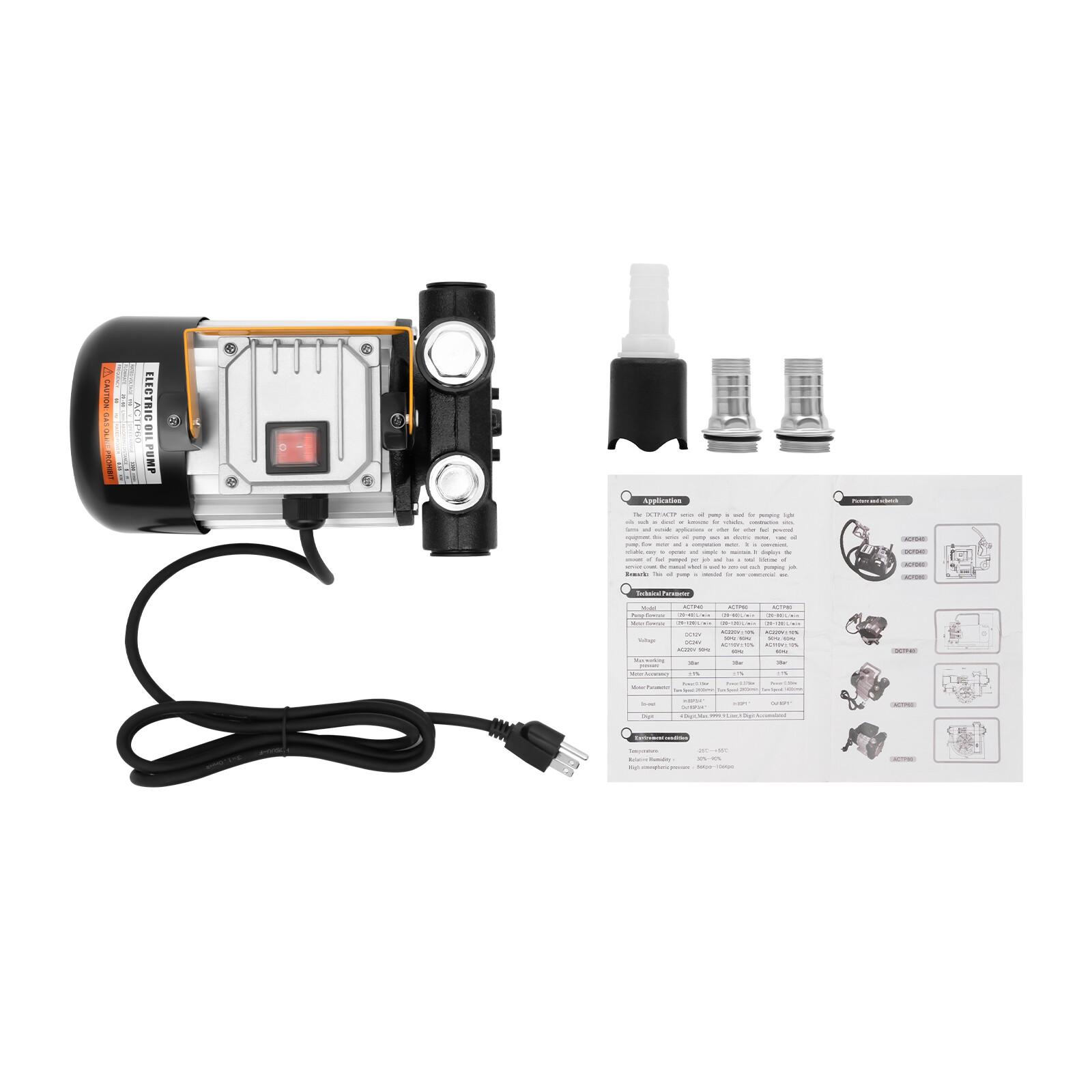 110V Motor Oil Fuel Fluid Extractor Electric Transfer Pump Self Priming