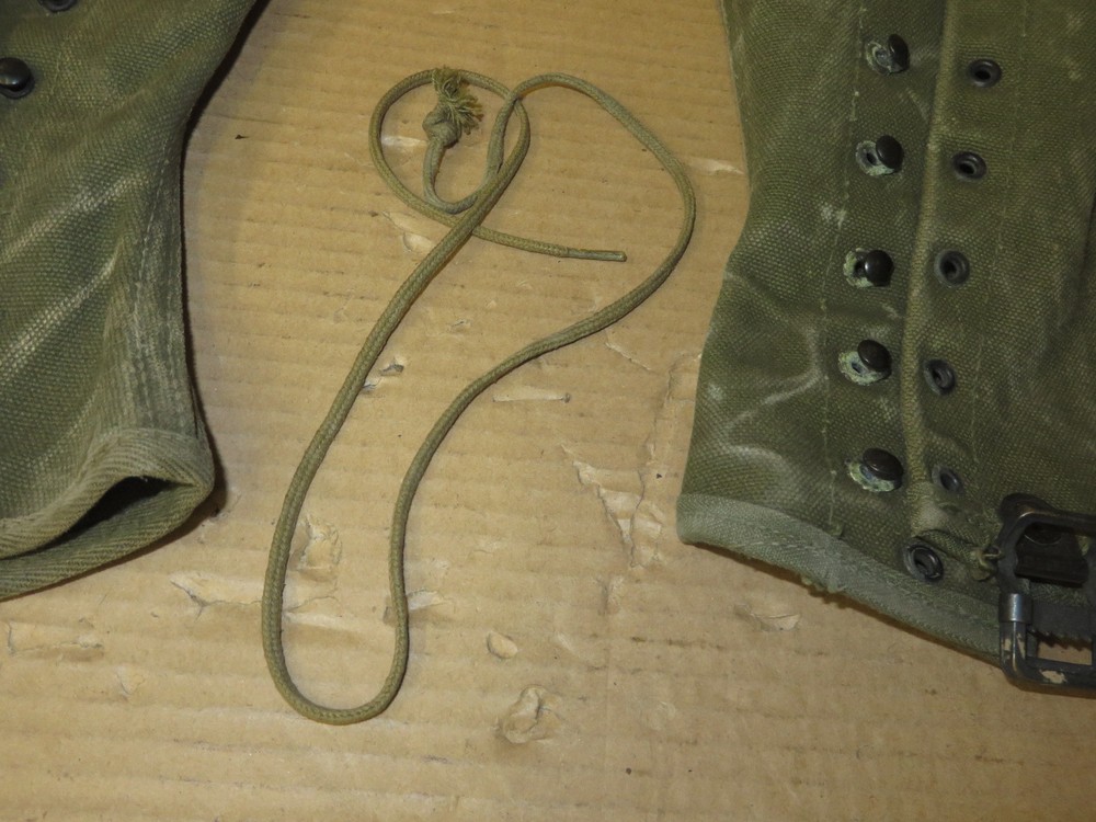 WW II LEGGINGS GAITER CANVAS 3 piece GROUP VINTAGE gregory & read co. # 72L61920