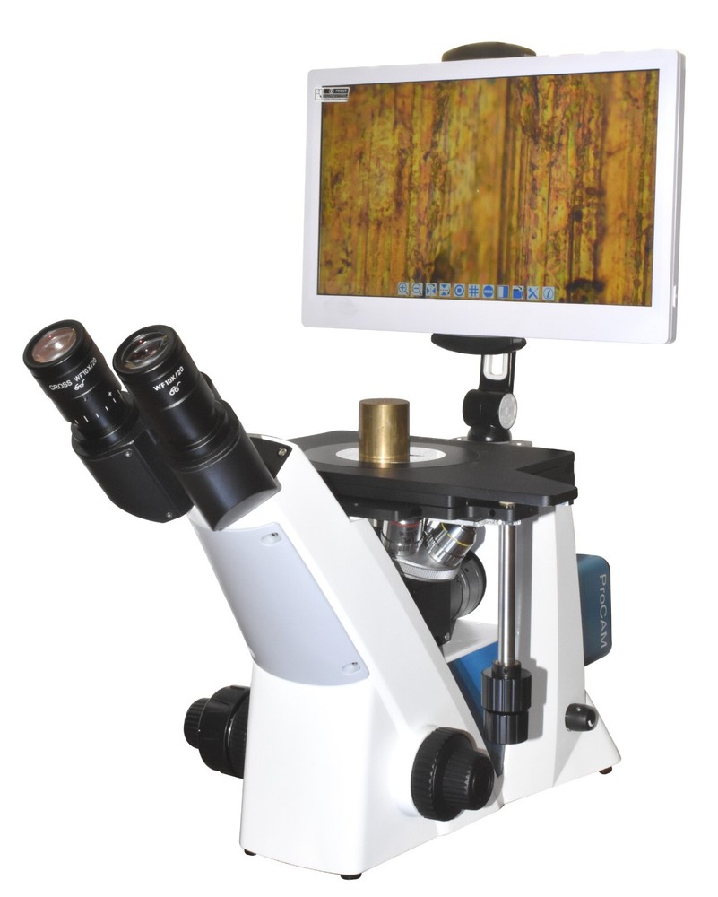 Inverted Metallograph Microscope — Infinite Optics, Live 4K Camera & Display