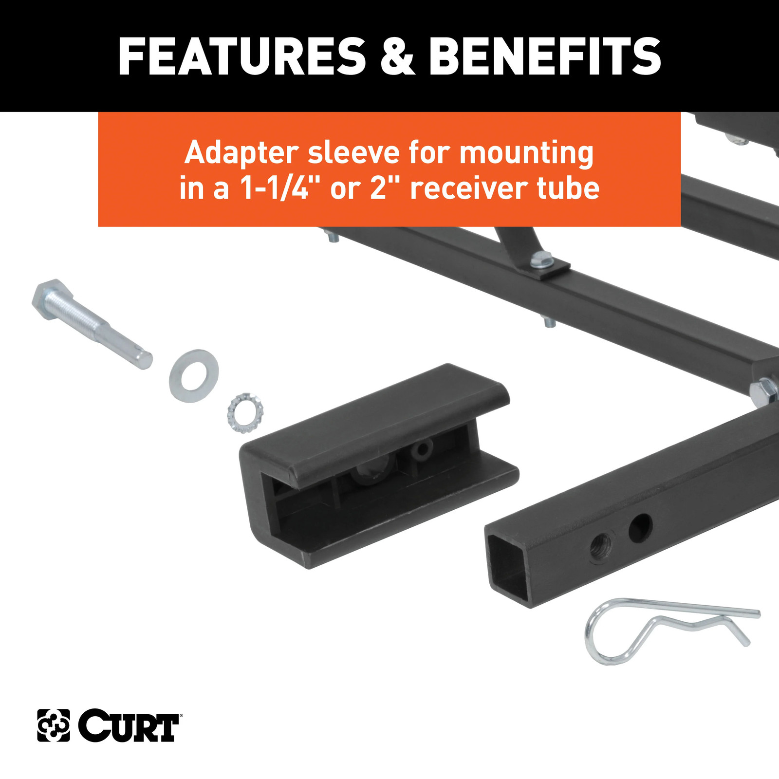 Trailer Hitch Receiver w/ Cargo Carrier Basket Fixed 500 lbs CURT Class 3 #13581