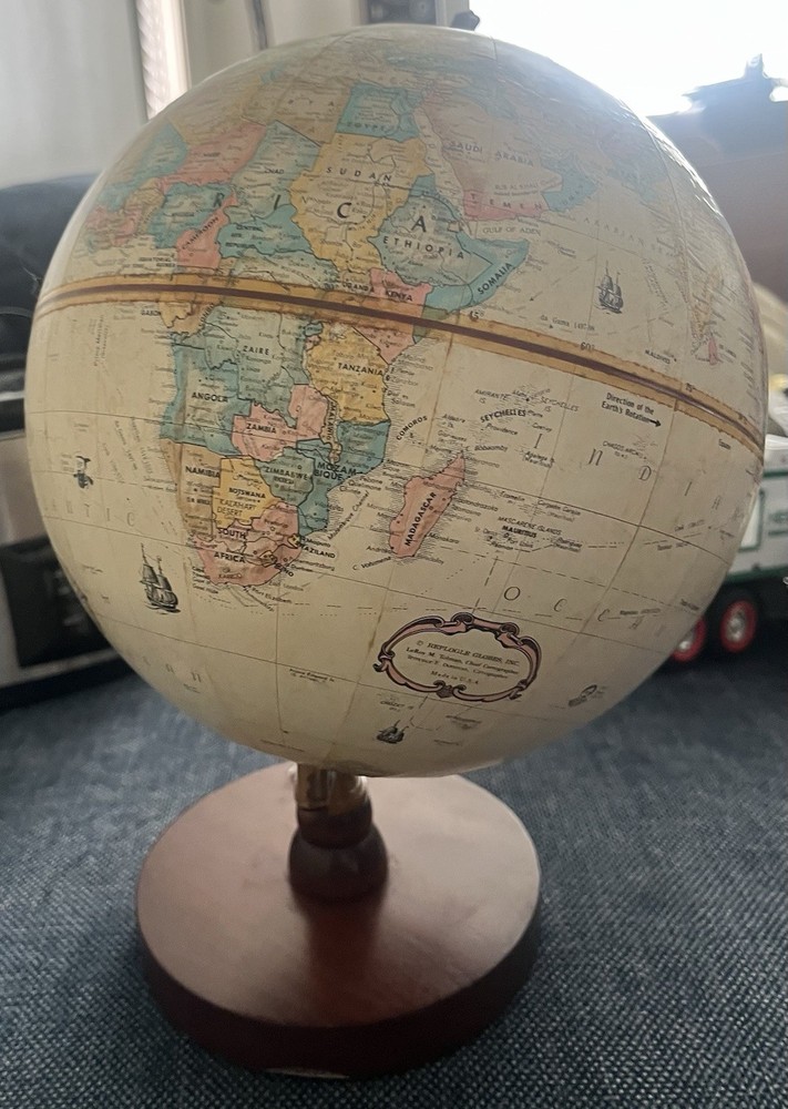 Replogle Globes Tabletop Classic Globe Multicolor Rotating Wood Base