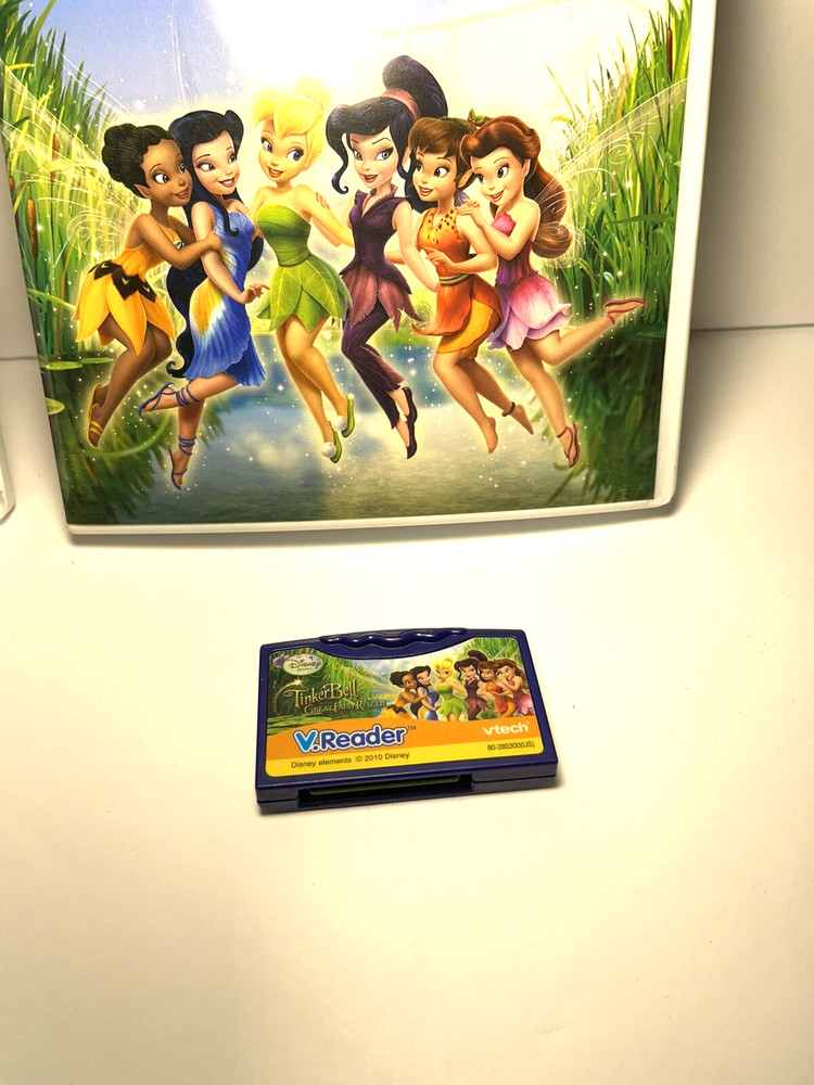 V-Tech V.Reader Interactive E Reading system games-(2 games) Tinkerbell- Tangled