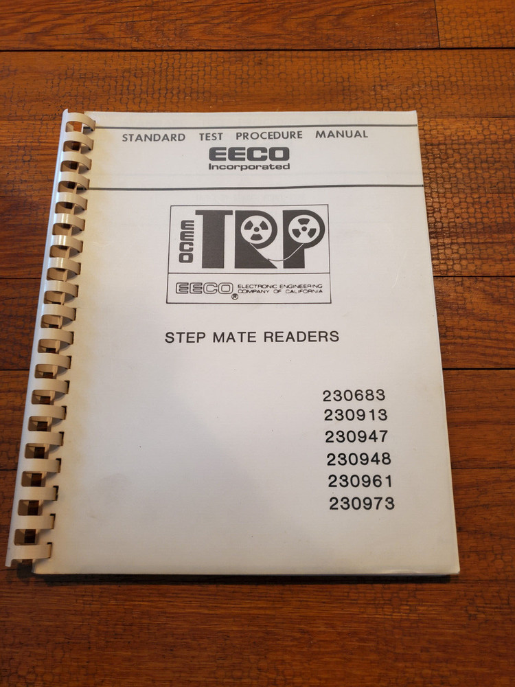 EECO  STEP MATE  READER-  STANDARD TEST PROCEDURE MANUAL