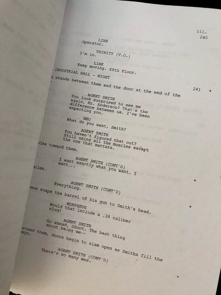 Warner Bros. THE MATRIX TRILOGY Rare Script SCREENPLAY SET Collection