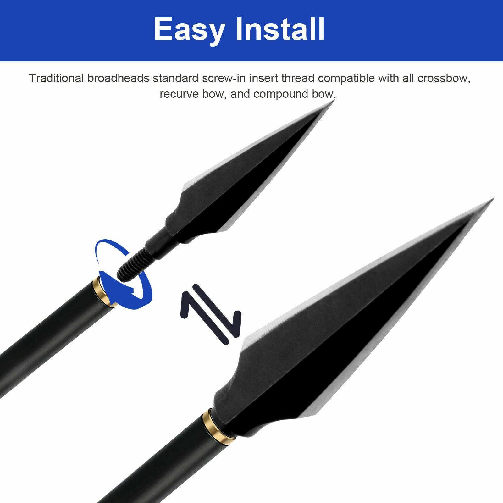 12Pcs 150 Grain 2 Blade Broadheads Arrowhead for Compound Bow Crossbow Hunting