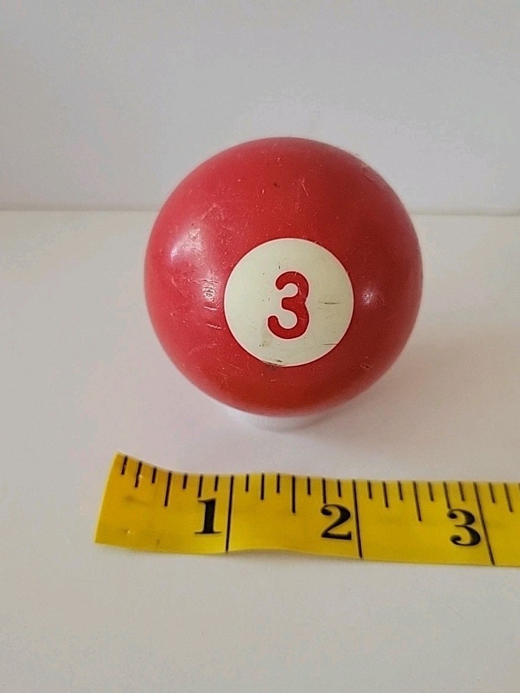 Vintage No. 3 Solid Red Pool Ball Billiard 2" Replacement (T)