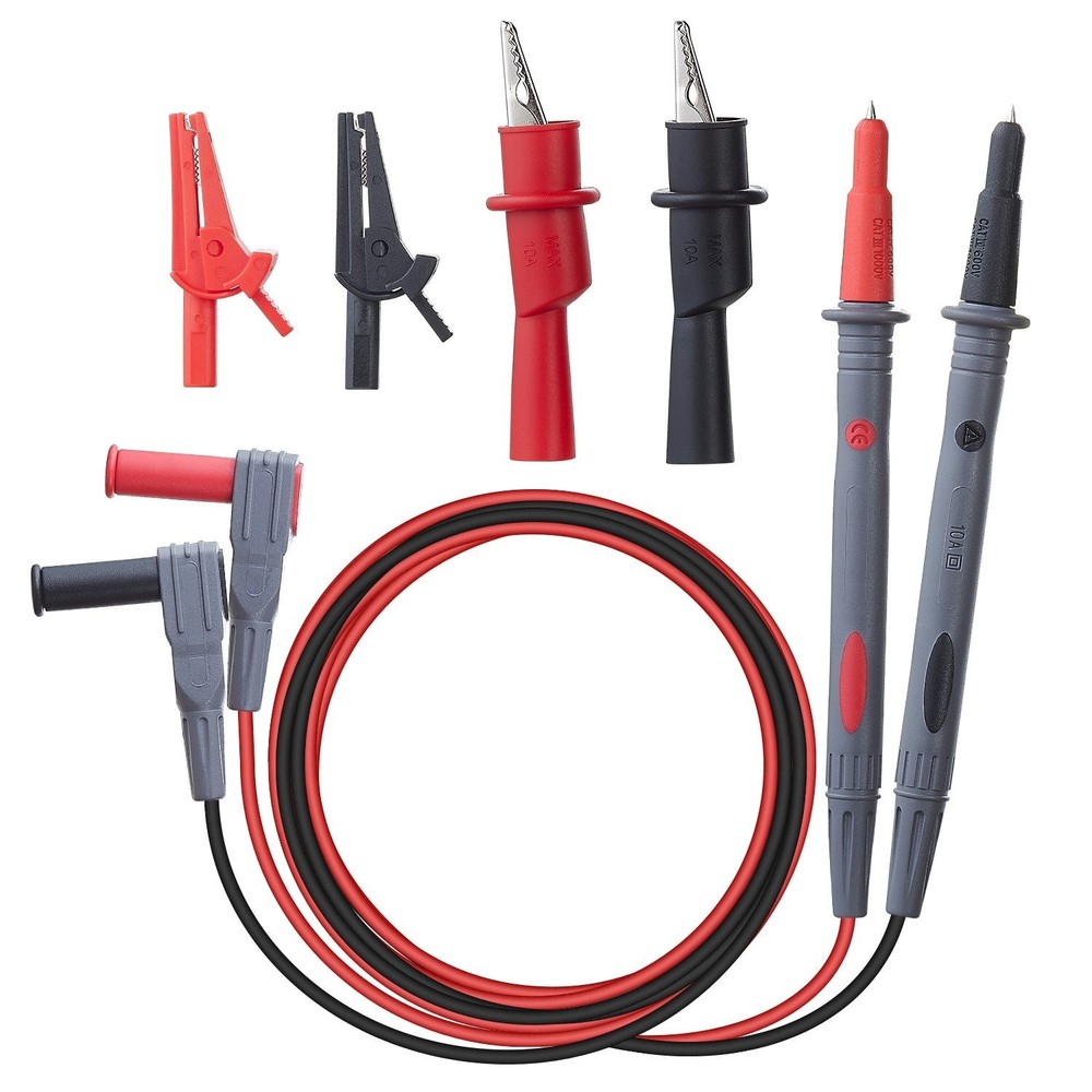 Durable Multimeter Lead Kit with Threaded Alligator Clips - IEC Certified