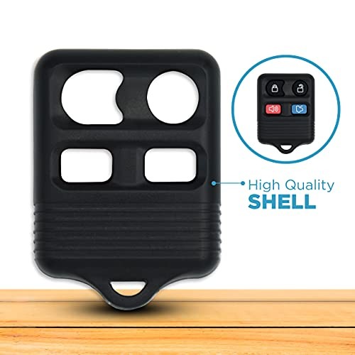 Keyless2Go Replacement for New Shell Case and 4 Button Pad for Remote Key Fob