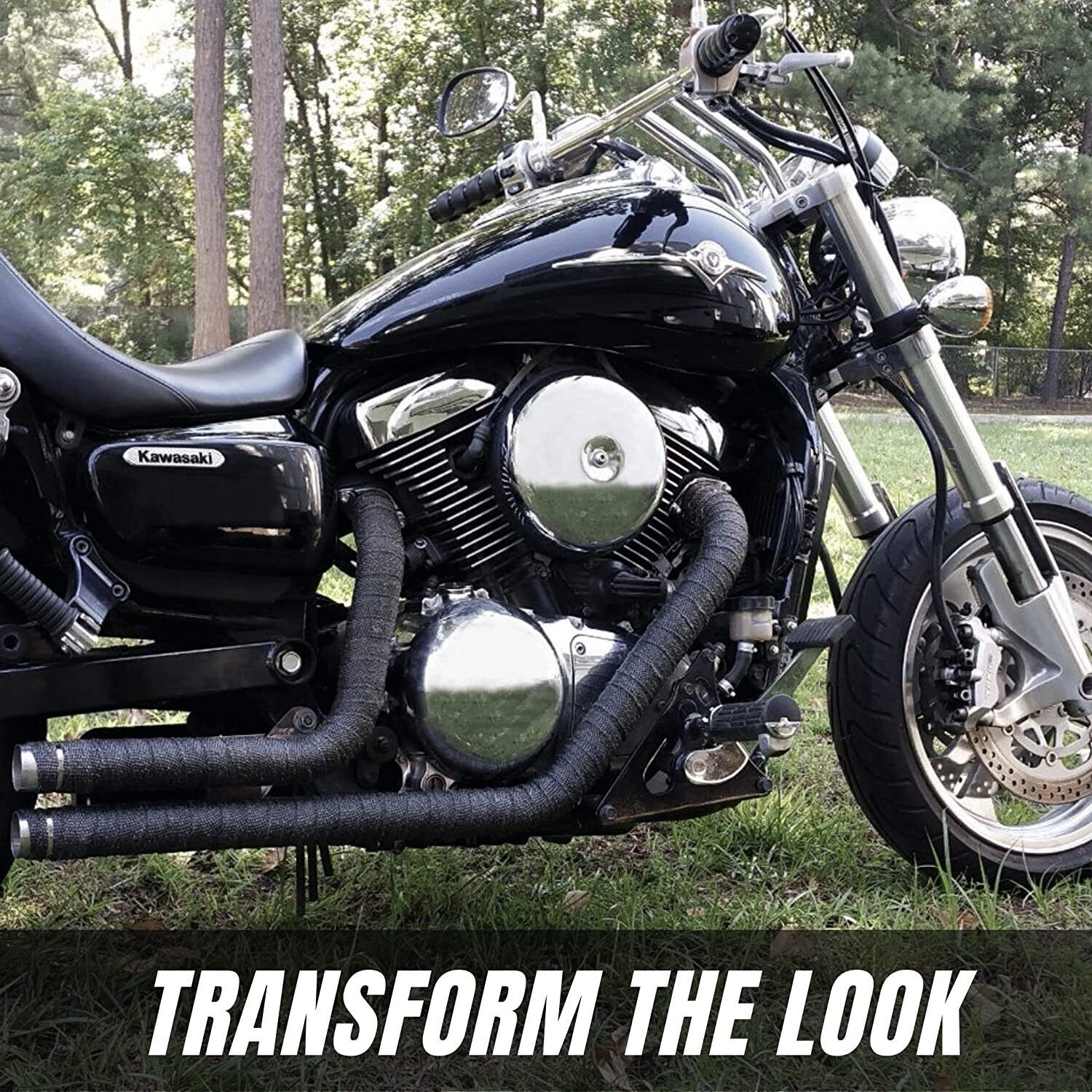 2 Roll x 2" 50FT Black Exhaust Wrap Header Manifold Fiberglass Heat Wrap Tape