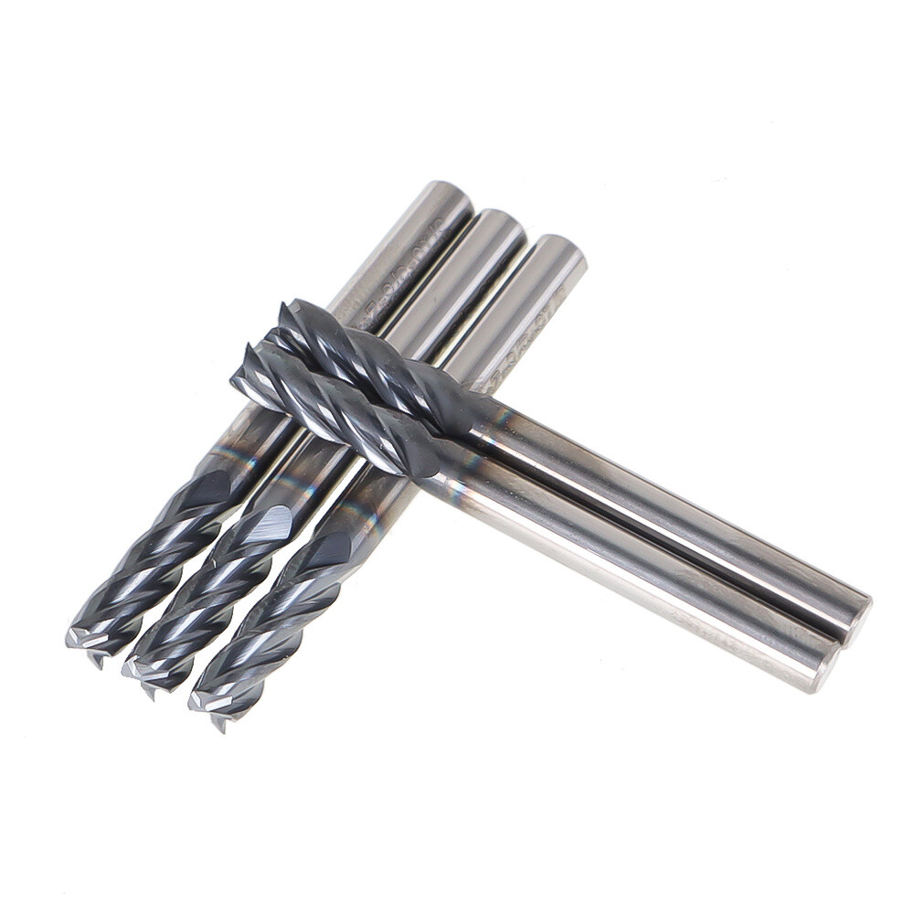 5Pcs 3/16" 4 Flute Regular Carbide End Mill 2" Overall Length TiALN COATED