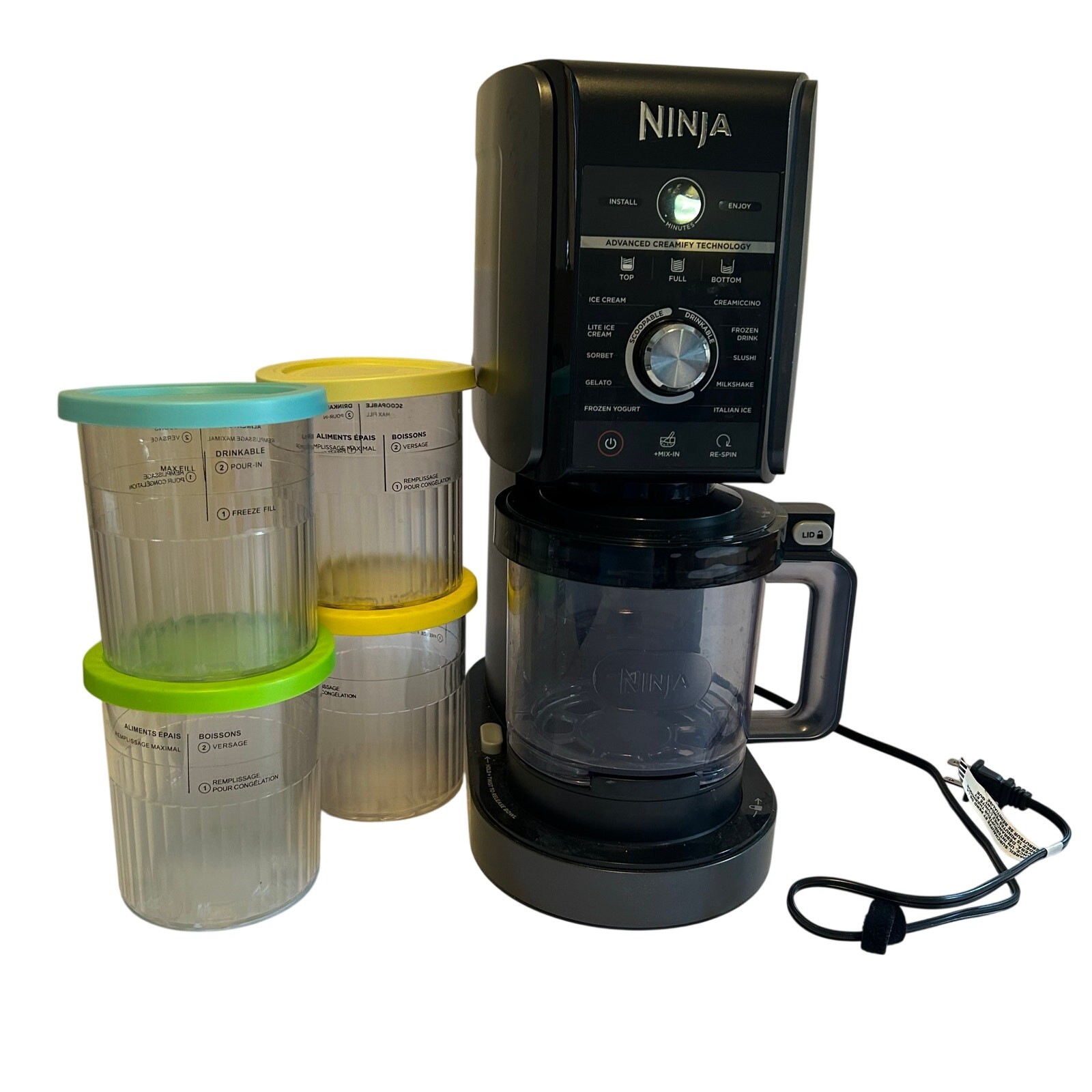 Ninja Creami Deluxe Black 11-in-1 Ice Cream & Frozen Treat Maker 4 Pints Works