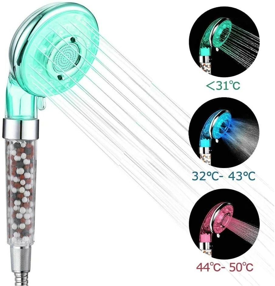 RTgenesis Shower Head Hydroelectric Colors Changing LED plus FILTRATION SYSTEM 