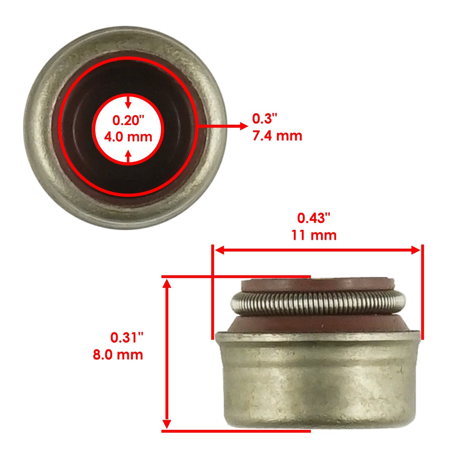 4x Valve Stem Seal for Arctic Cat Prowler XT 700 2009 2015-2017