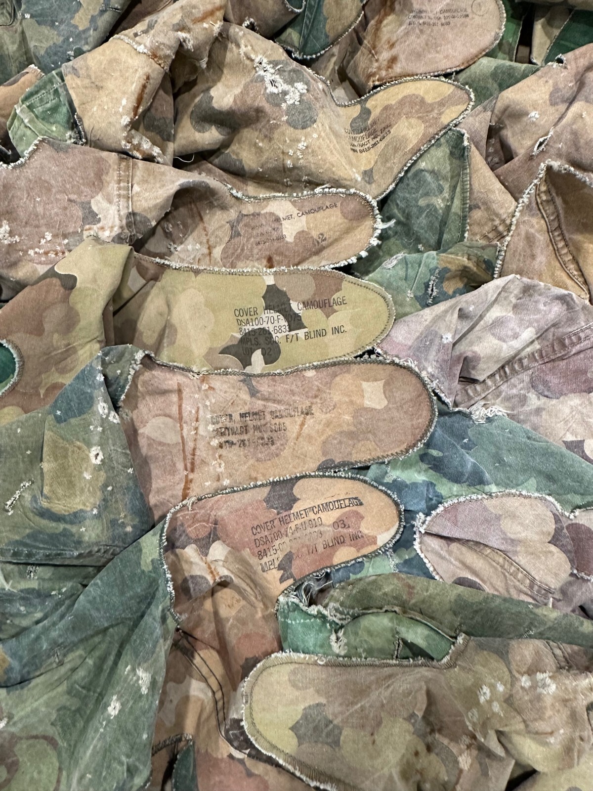 USGI Mitchell Pattern Helmet Cover, Vietnam War US Army USMC, T-107