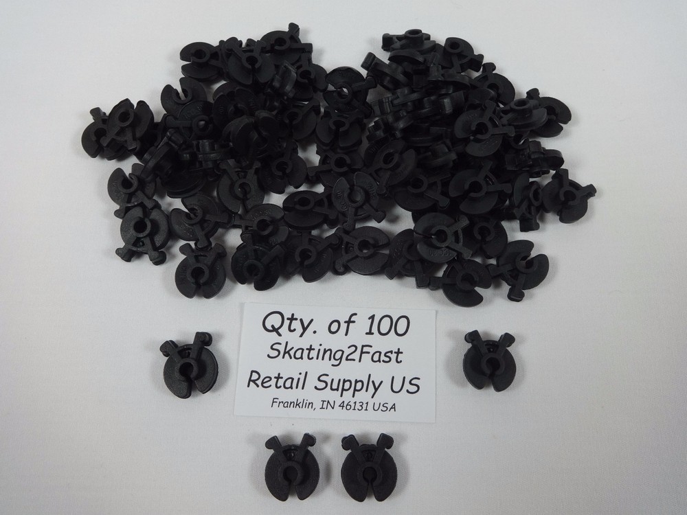 Qty. 100 Black Squeezable Inventory Control Clip Wire Grid Peg Hook