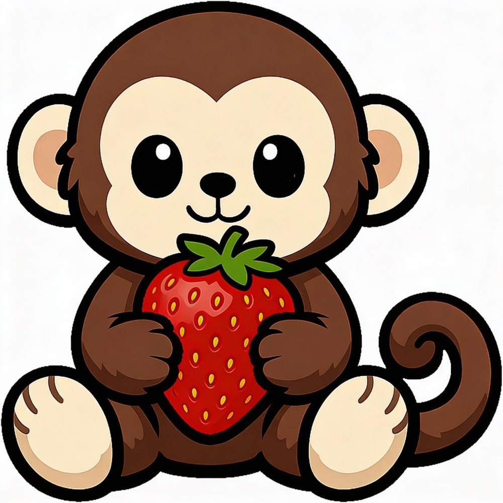 30 Custom Strawberry Monkey Personalized Address Labels
