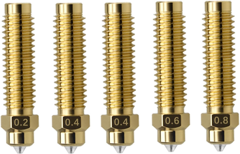 5 Pack CC/CC2 Nozzles 0.2-0.8Mm for Elegoo Centauri 3D Printer, Brass-Hardened