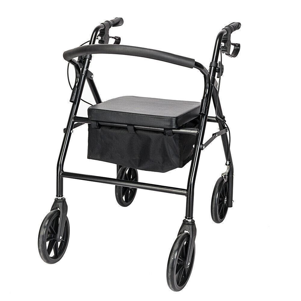 Rolling Walker Rollator - Rolling Walker with Seat - Folding 4 Wheel Walker